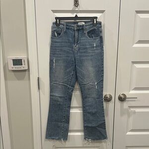 Pistola Blue Distressed Wide Leg Jeans